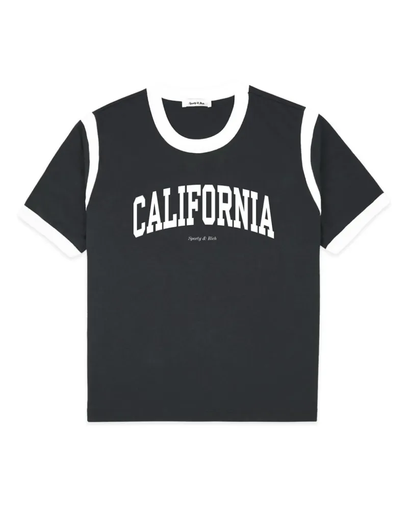 SPORTY & RICH T-Shirt mit California-Print - Schwarz Schwarz