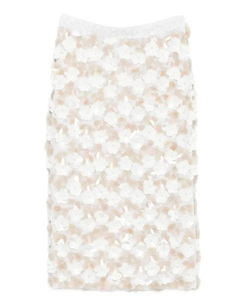 P.A.R.O.S.H. P.A.R.O H. Midirock mit Applikationen - Weiß Weiß