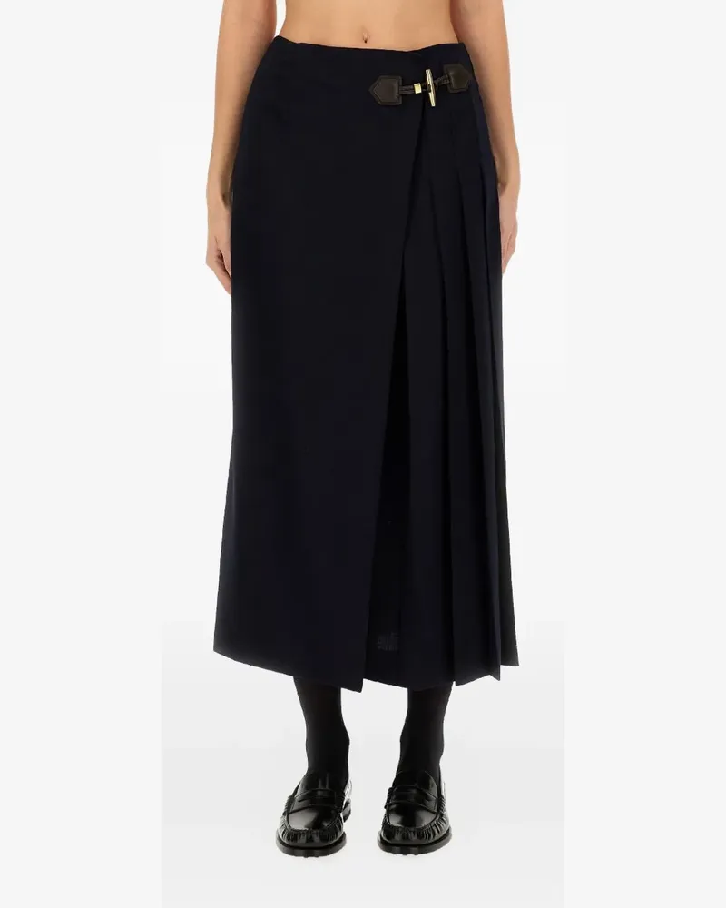Moschino buckle-detail midi skirt - Blau Blau