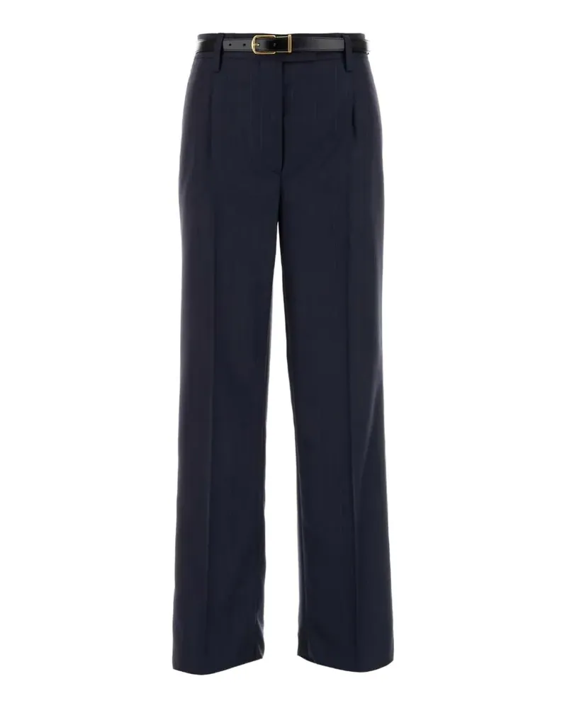 Prada belted wool trousers - Blau Blau