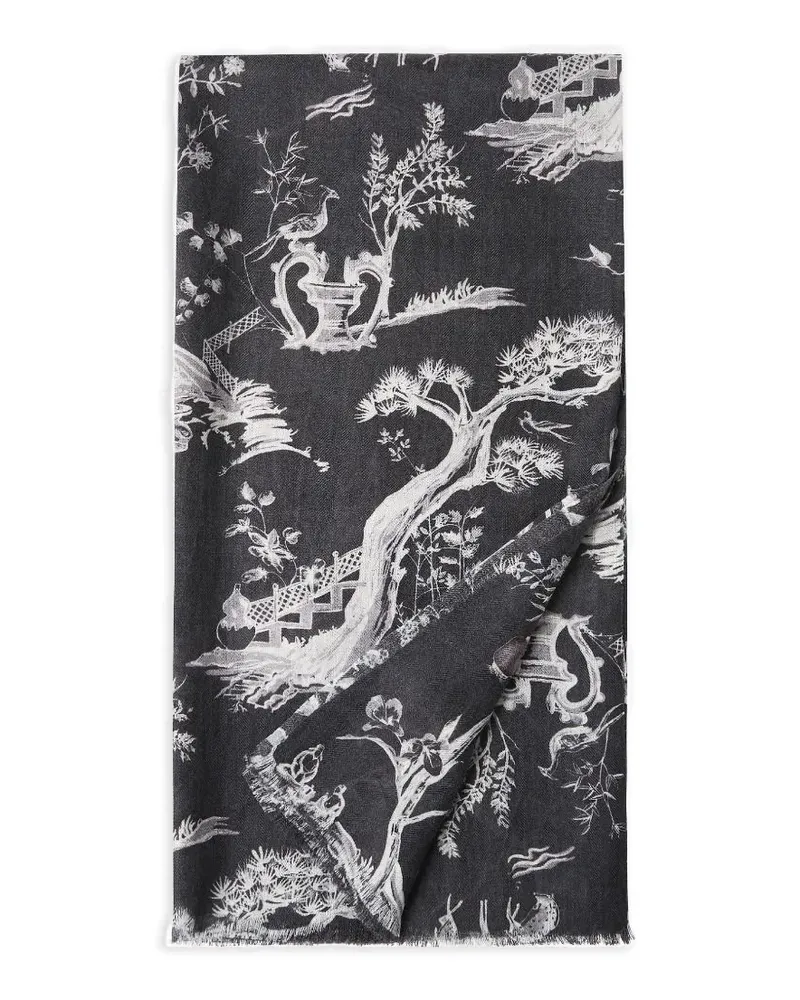 Shanghai Tang Tang printed scarf - Schwarz Schwarz