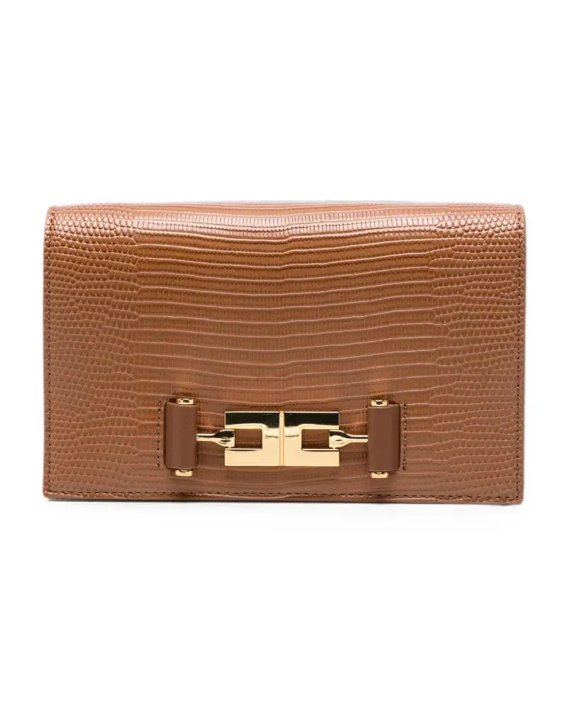 Elisabetta Franchi Clutch mit Reptil-Effekt - Nude Nude