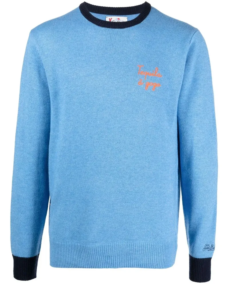 MC2 Saint Barth Pullover mit Slogan-Stickerei - Blau Blau