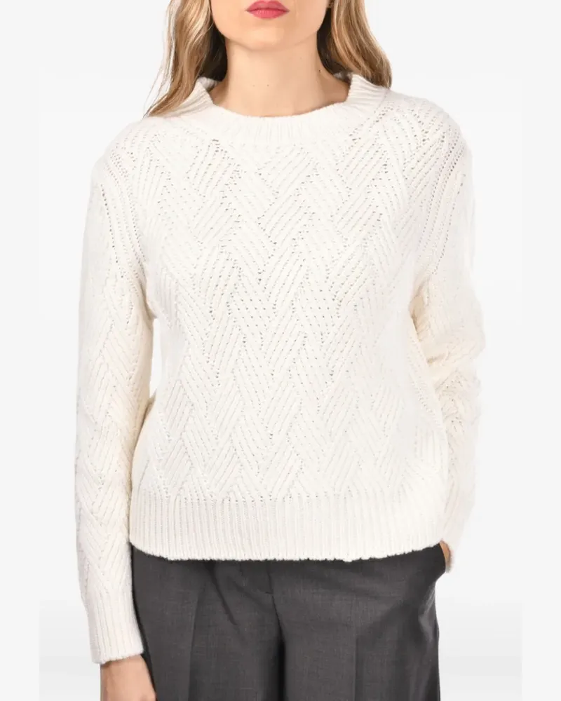Gran Sasso textured-knit crew-neck sweater - Weiß Weiß