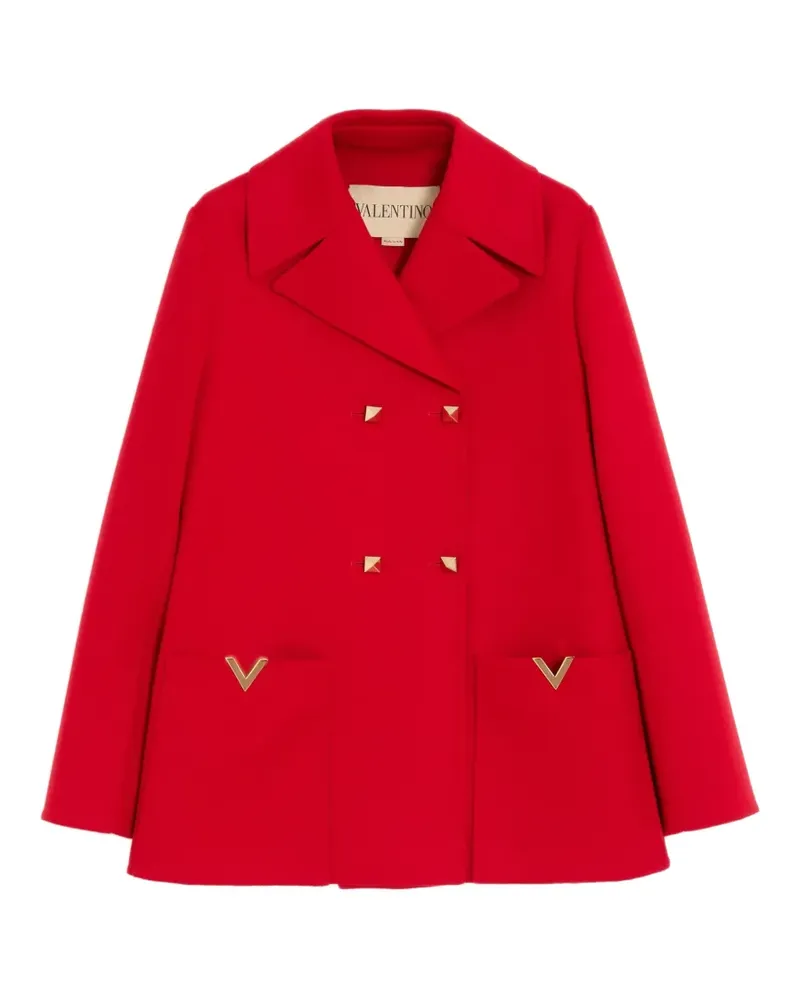 Valentino Garavani Compact Drap double-breasted peacoat - Rot Rot