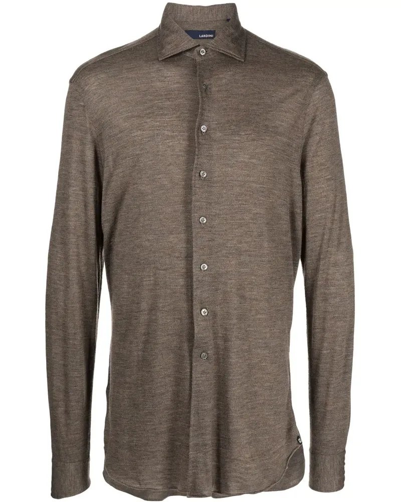 LARDINI Langärmeliges Poloshirt - Braun Braun