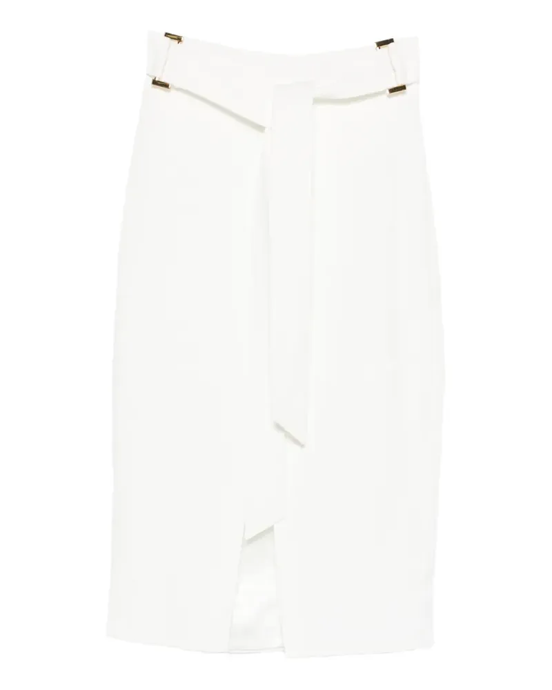Elisabetta Franchi belt-detail midi skirt - Weiß Weiß