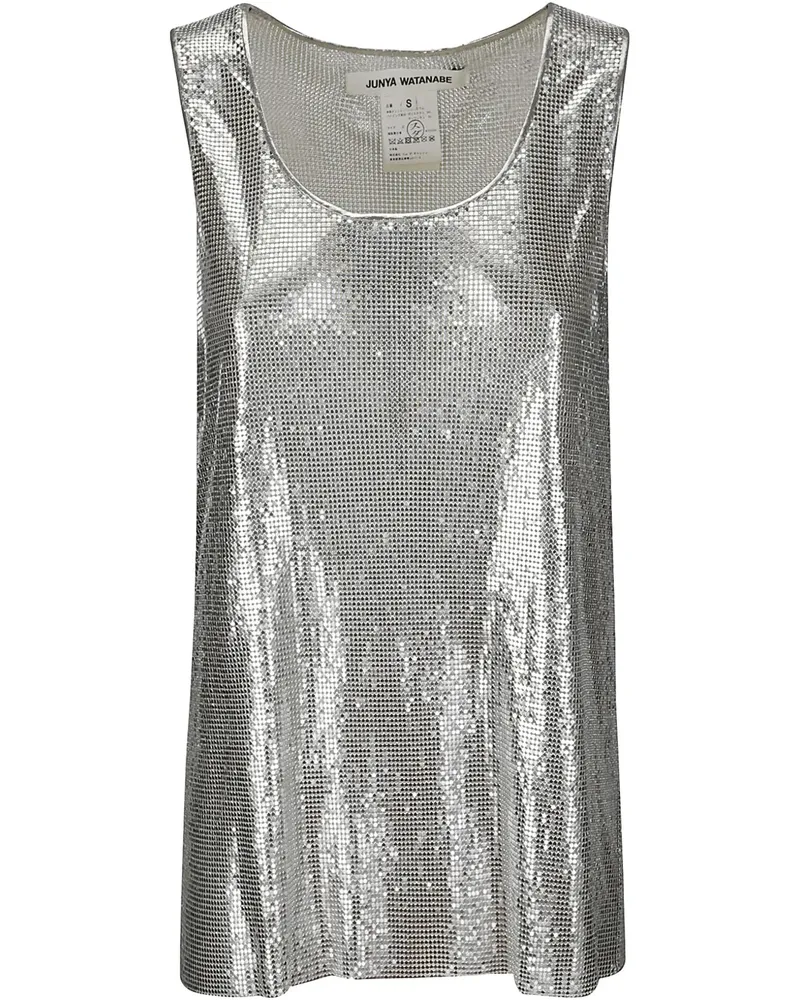 Junya Watanabe Tanktop mit Pailletten - Silber Silber