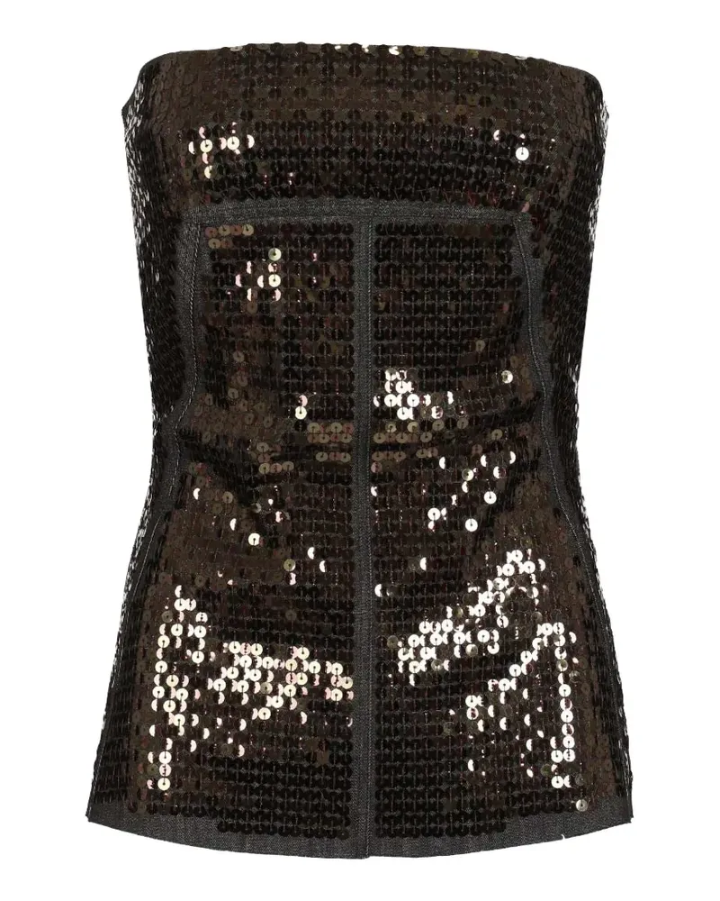 Rick Owens Bustier mit Pailletten - Braun Braun