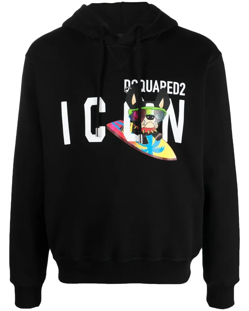 Dsquared2 Hoodie mit Kordelzug - Schwarz Schwarz