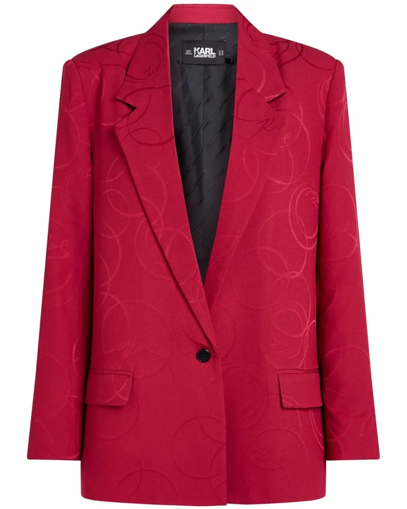 Karl Lagerfeld Blazer mit Jacquardmuster - Rot Rot