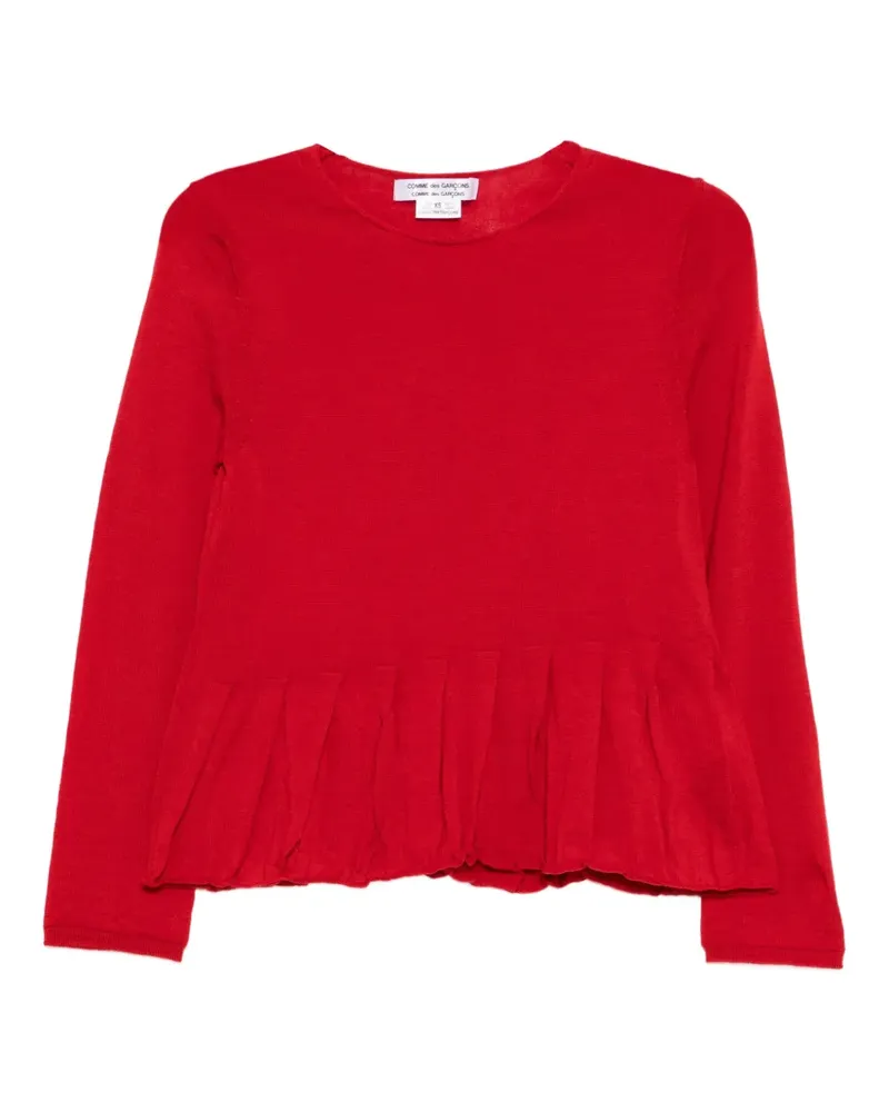Comme des Garçons Plissiertes Strickoberteil - Rot Rot