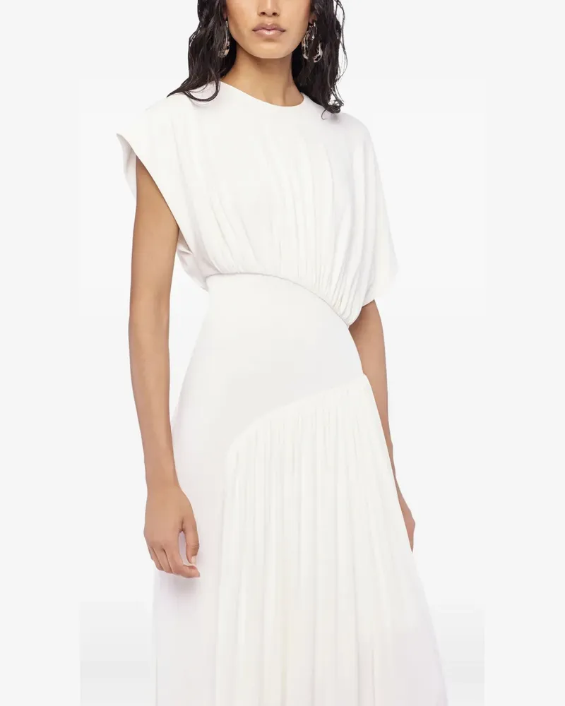 Paco Rabanne textured ruched midi dress - Weiß Weiß