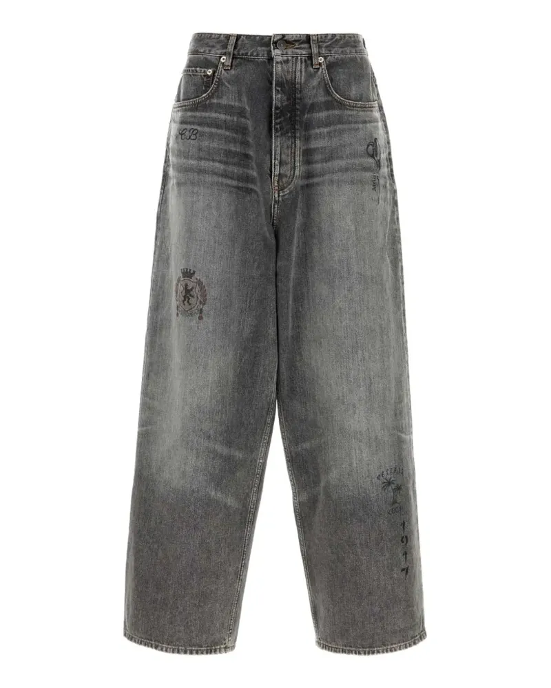 Balenciaga embroidered whiskered jeans - Grau Grau