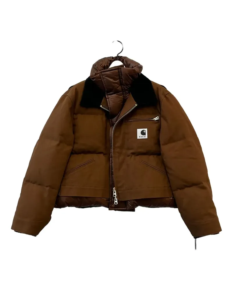 Sacai x Carhartt WIP Steppjacke mit Kragen - Braun Braun