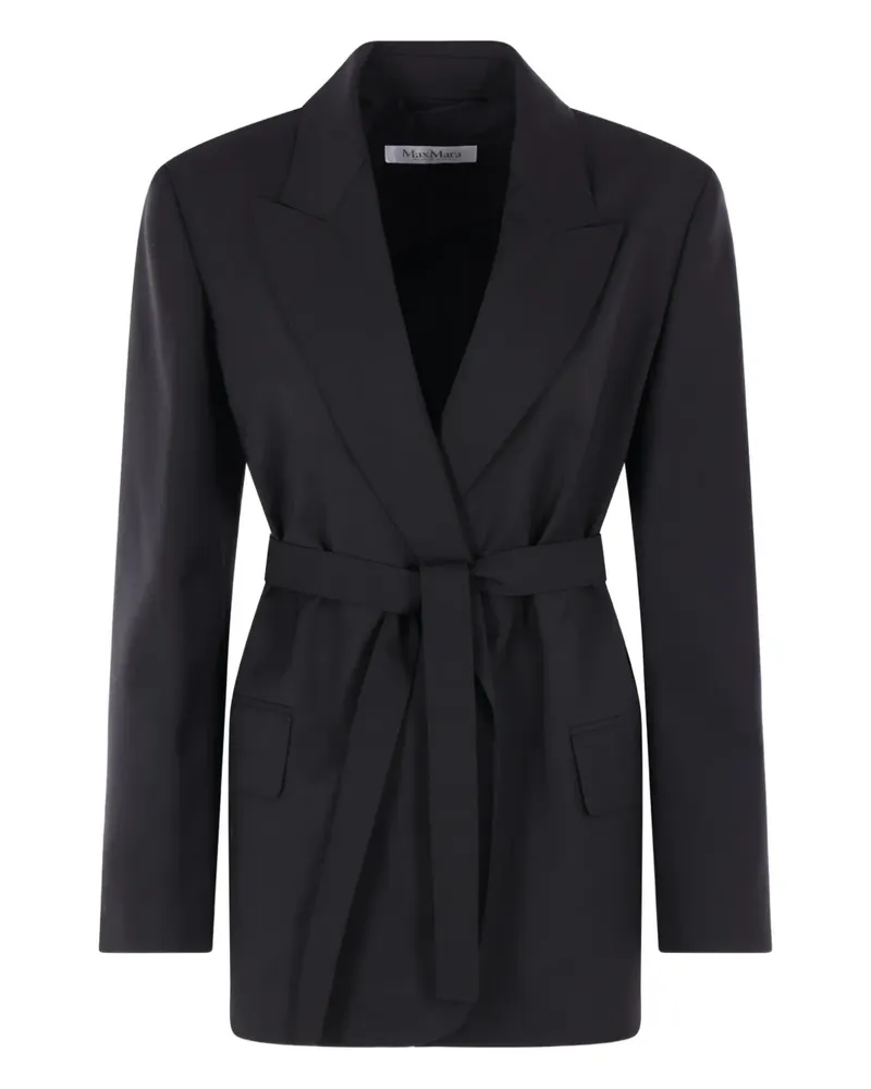 Max Mara Jacke mit Gürtel - Schwarz Schwarz