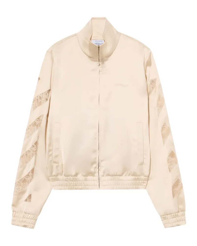 OFF-WHITE Bomberjacke aus Satin mit Spitzeneinsatz - Nude Nude