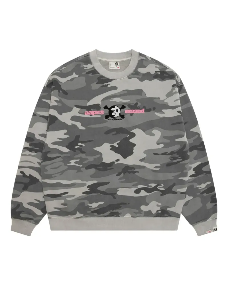 BAPE camouflage embroidered sweater - Grau Grau