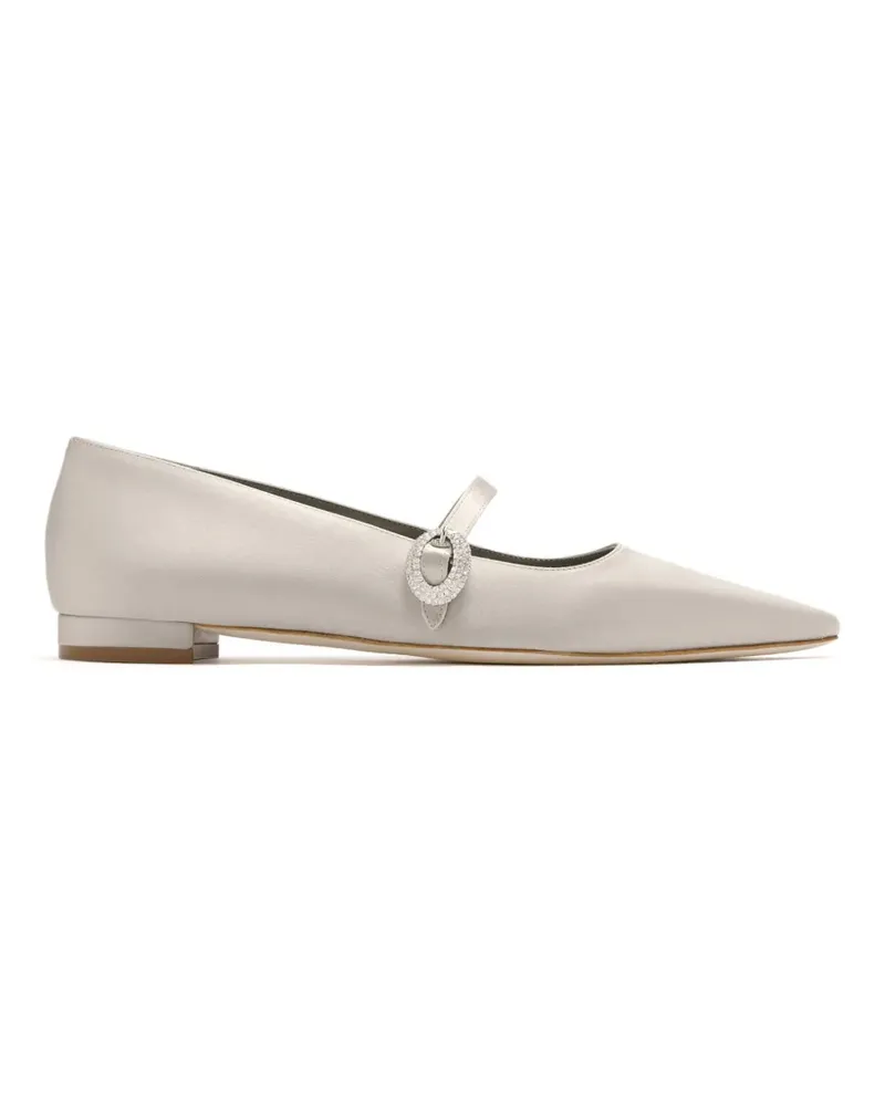 Manolo Blahnik Auluspla Ballerinas mit Kristallschnalle - Grau Grau