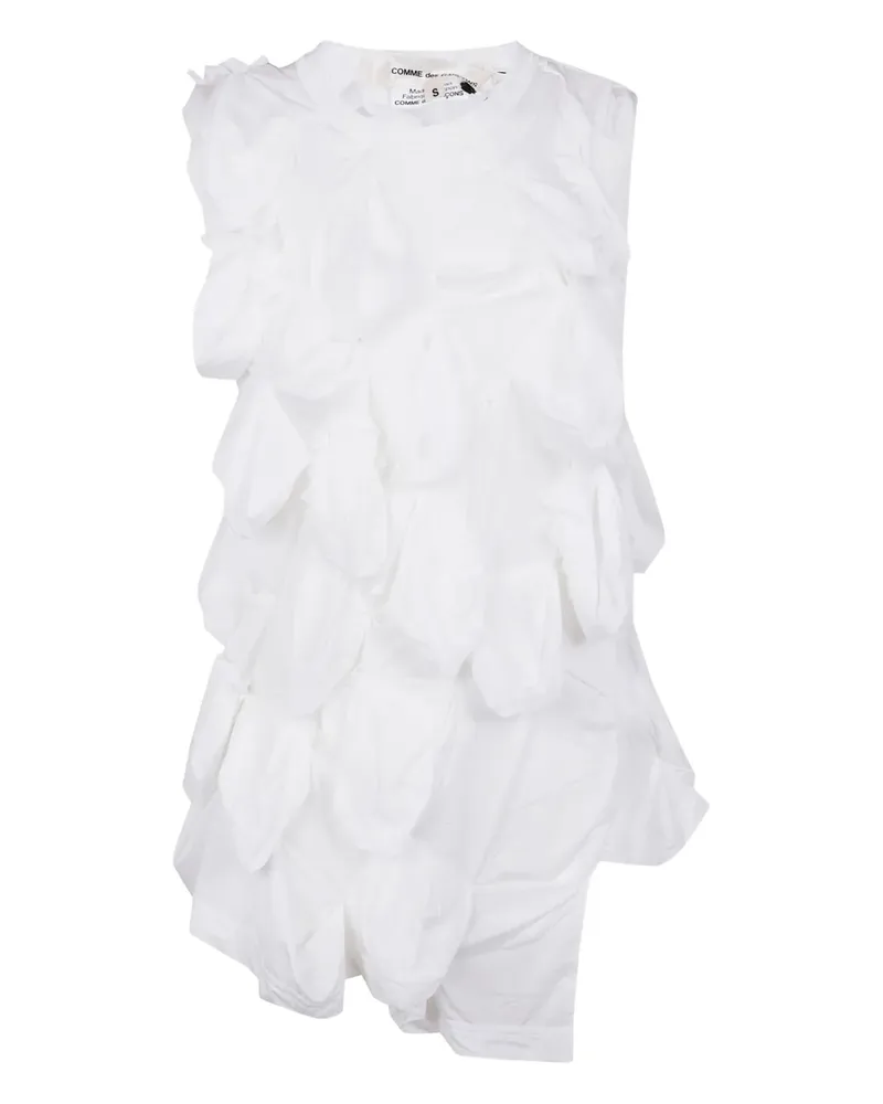 Comme des Garçons ruffled sleeveless T-shirt - Weiß Weiß