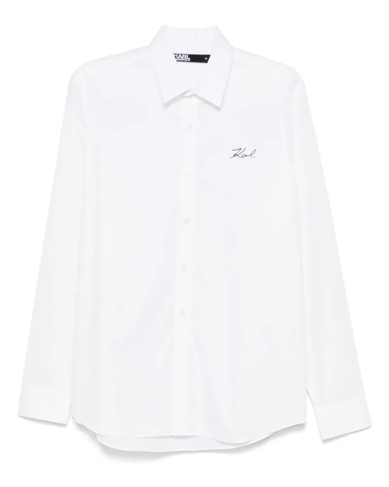 Karl Lagerfeld Hemd mit Logo-Print - Weiß Weiß