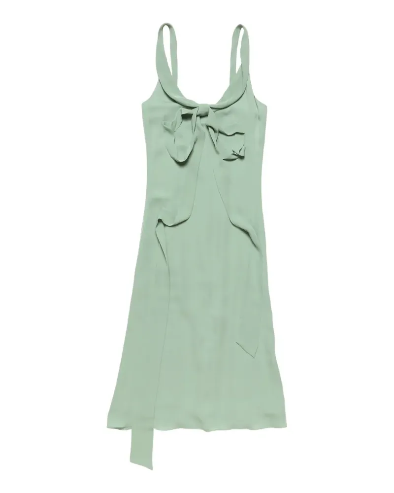Acne Studios bow-detail silk midi dress - Grün Grün