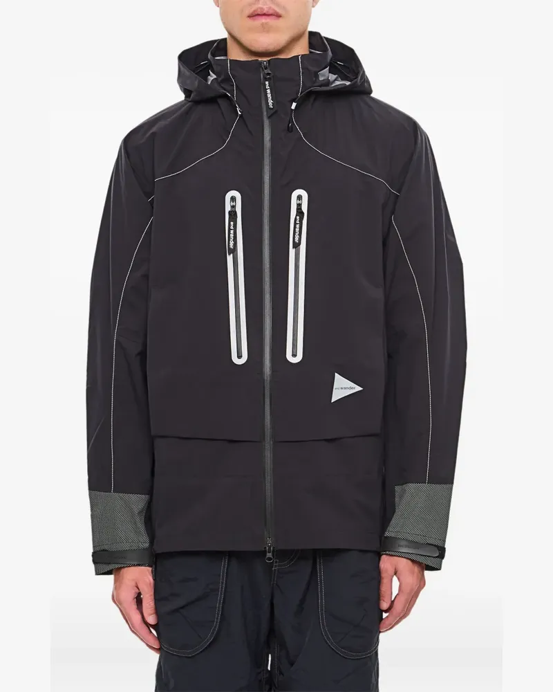 and wander shield-effect hooded jacket - Schwarz Schwarz