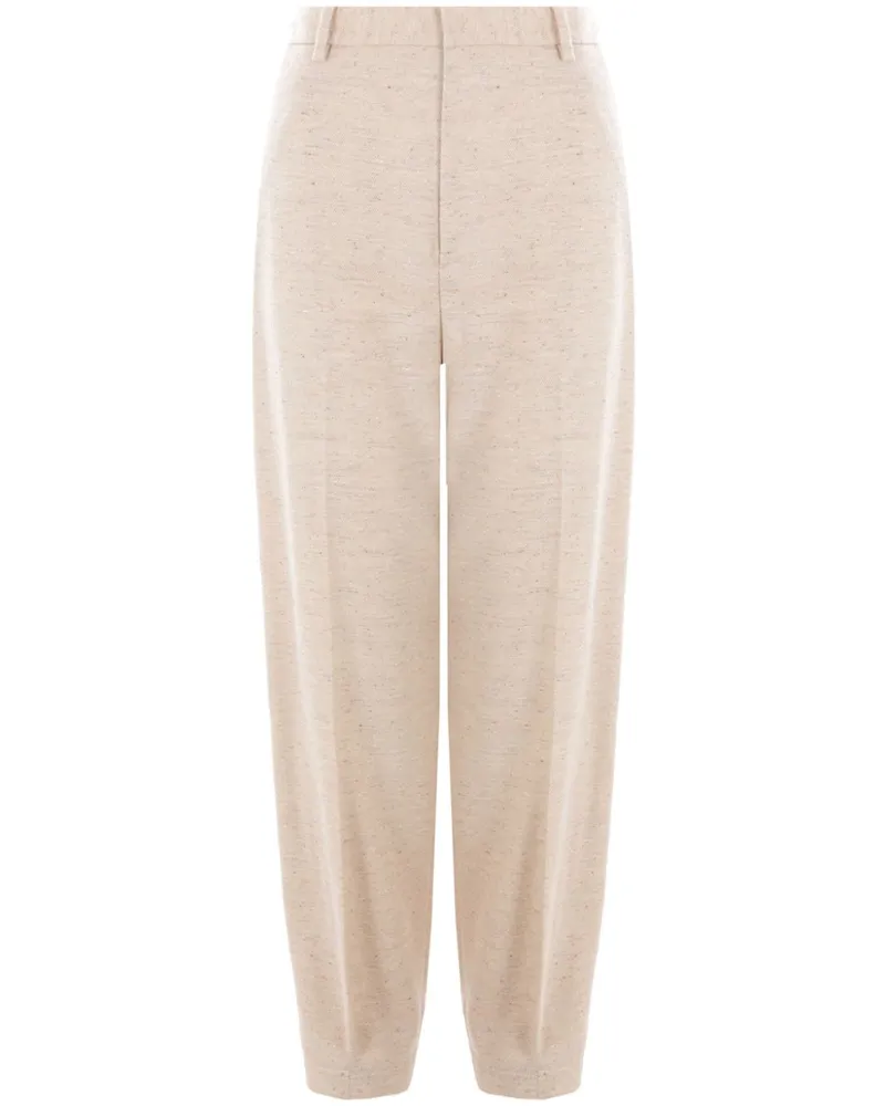 Loro Piana Gerade Hose aus Tweed - Nude Nude