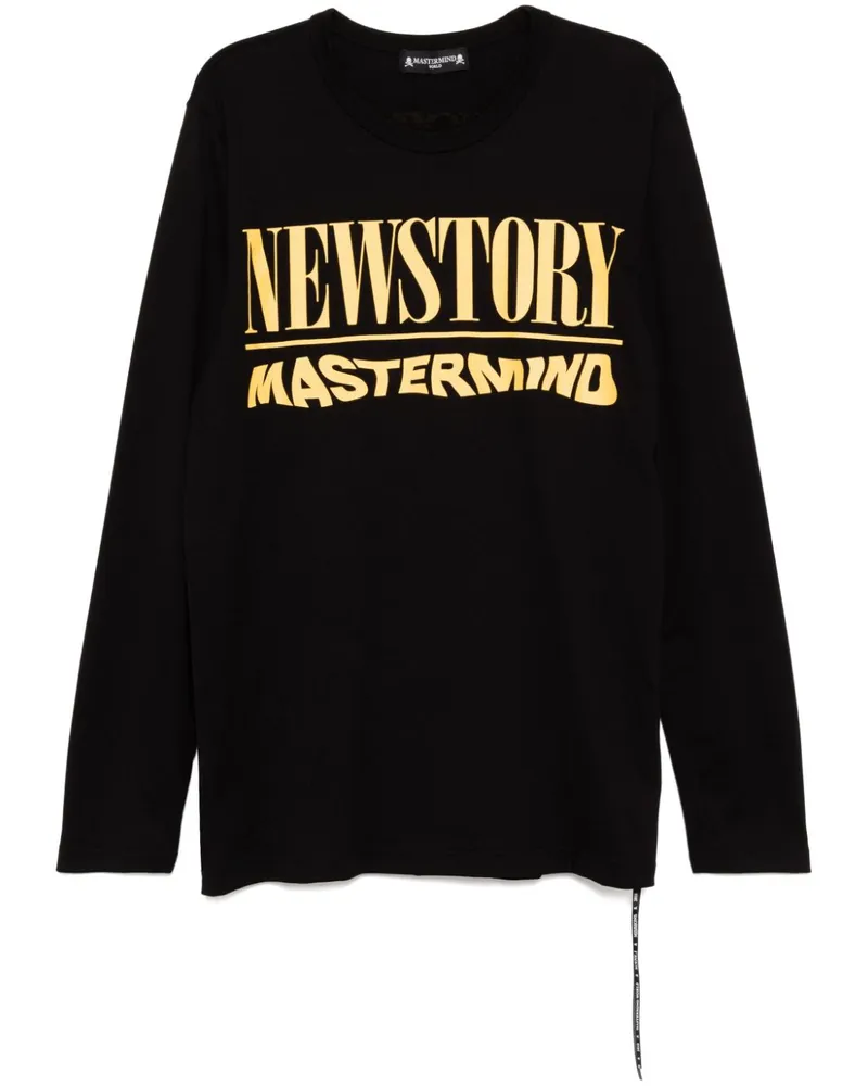 Mastermind World Langarmshirt mit Logo-Print - Schwarz Schwarz