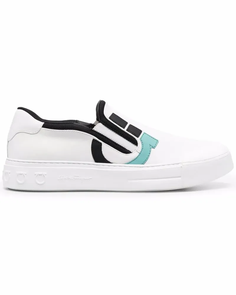 Ferragamo Gancini Slip-On-Sneakers - Weiß Weiß
