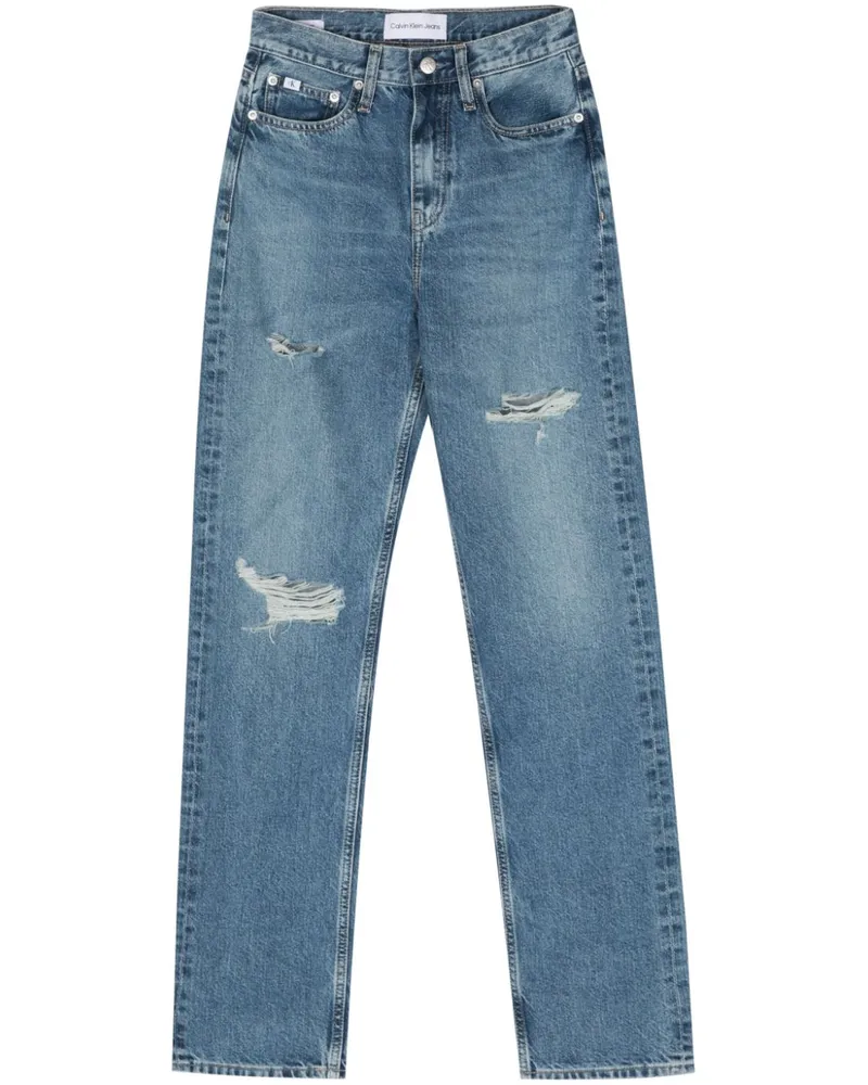 Calvin Klein Gerade Jeans mit hohem Bund - Blau Blau