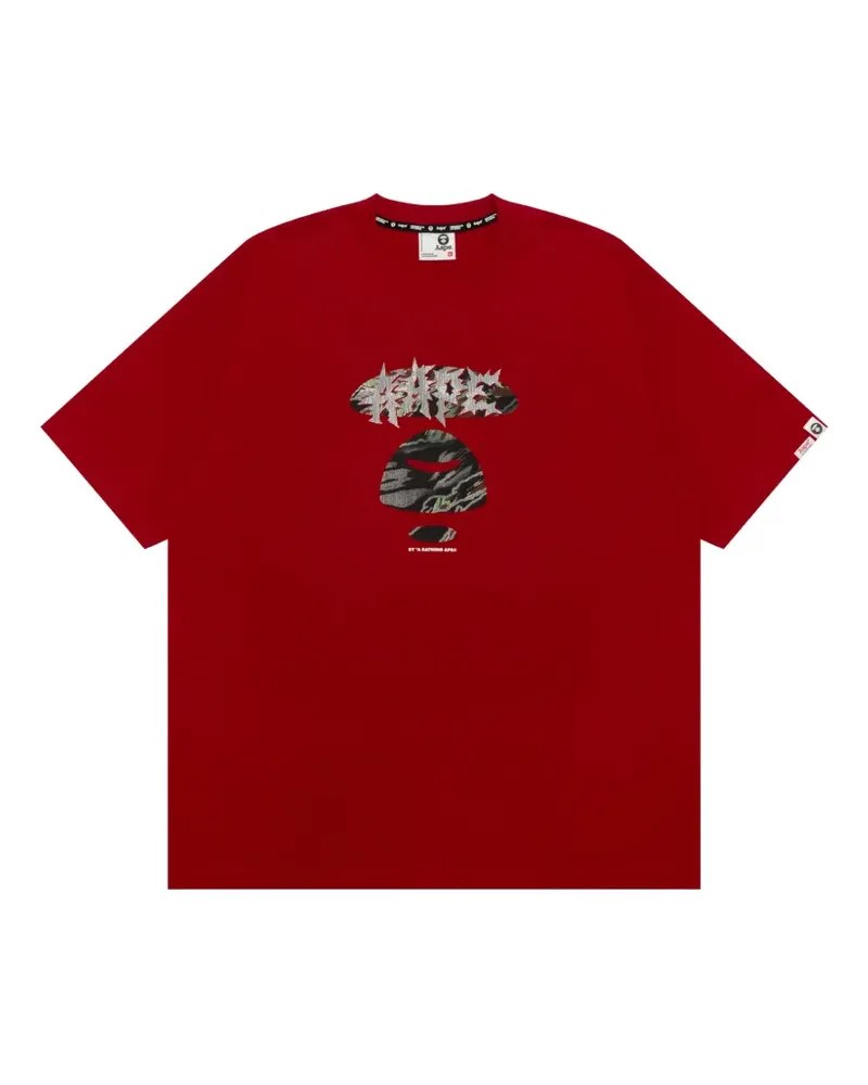 BAPE T-Shirt mit Moonface-Print - Rot Rot