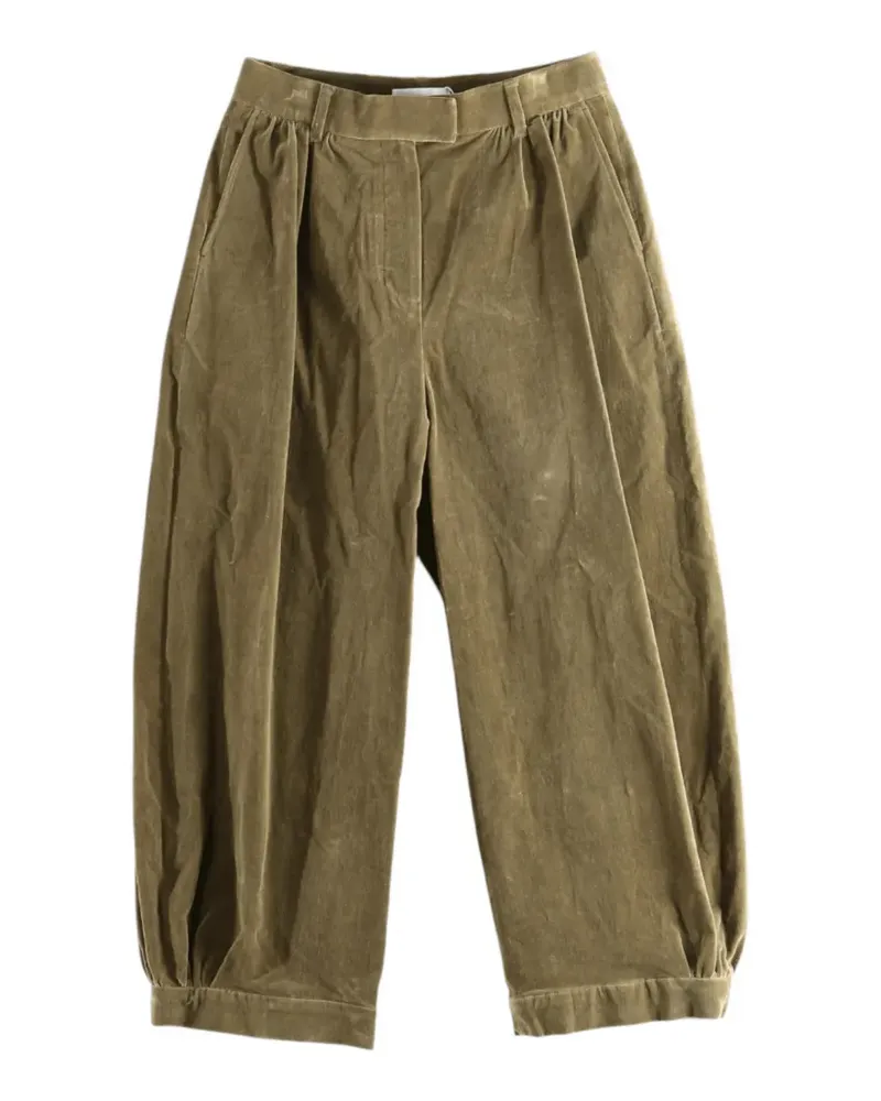 AMOMENTO pleated corduroy trousers - Grün Grün