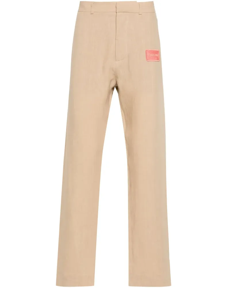 OFF-WHITE Tapered-Hose mit Logo-Applikation - Nude Nude