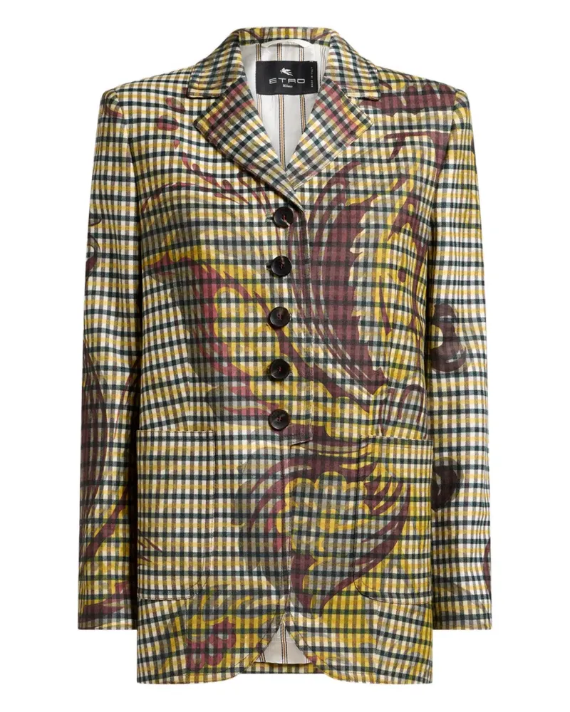 Etro Jacke mit Vichy-Karo - Gelb Gelb