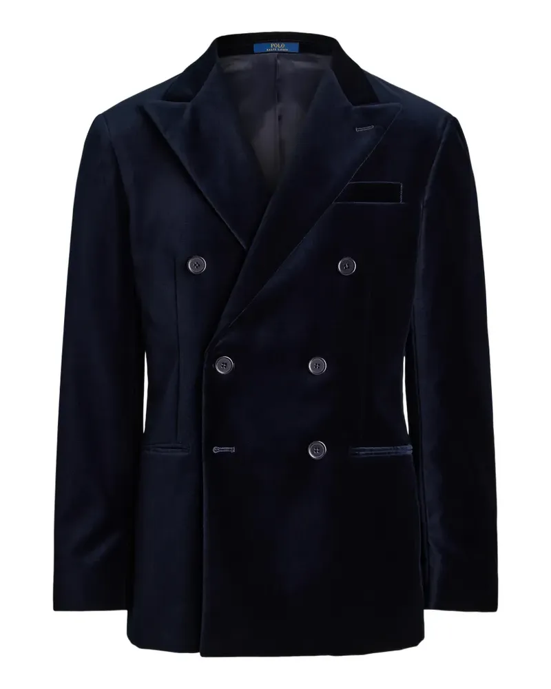 Ralph Lauren Doppelreihiges Sakko aus Samt - Blau Blau