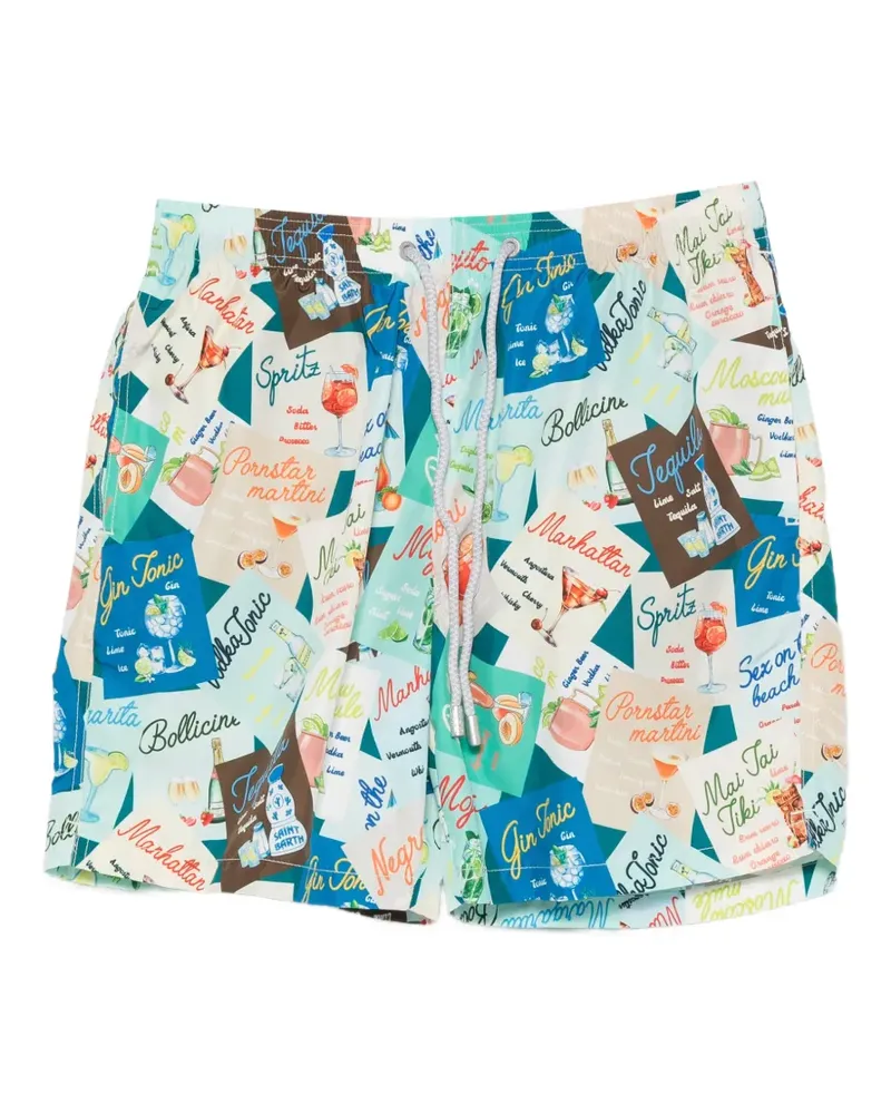 MC2 Saint Barth Lighting Badeshorts mit Cocktail-Print - Grün Grün