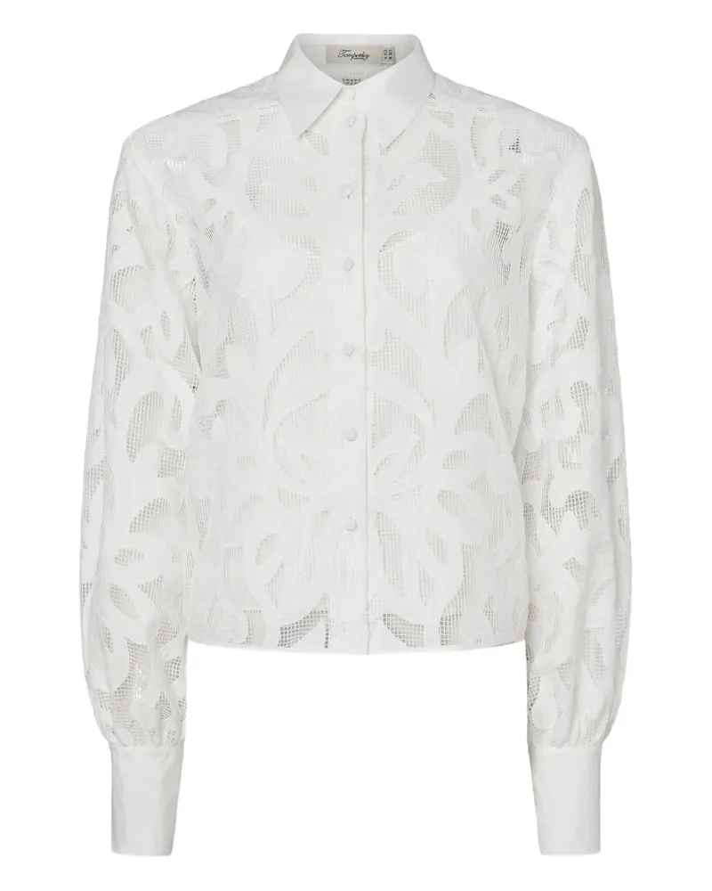 Temperley London Hemd mit Spitzenmuster - Weiß Weiß