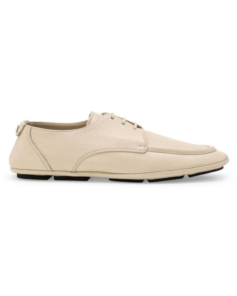 Dolce & Gabbana Derby-Schuhe aus Hirschleder mit Logo - Nude Nude