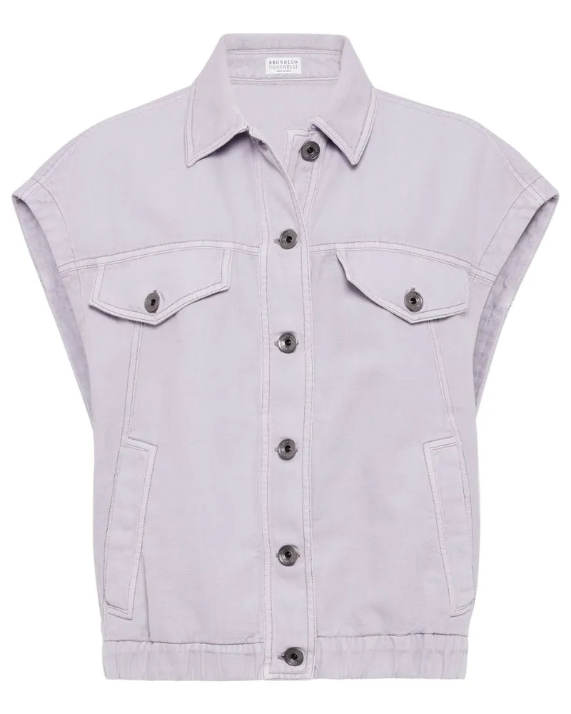 Brunello Cucinelli Pullunder mit Monili-Detail - Violett Violett