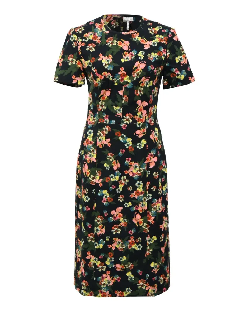 Erdem Kleid mit Blumenprint - Schwarz Schwarz