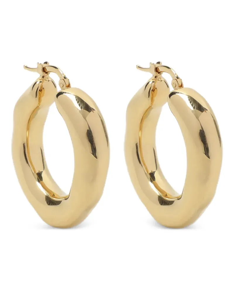 Jil Sander brass hoop earrings - Gold Gold