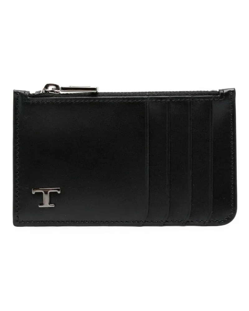 TOD'S Portemonnaie mit Logo-Schild Schwarz