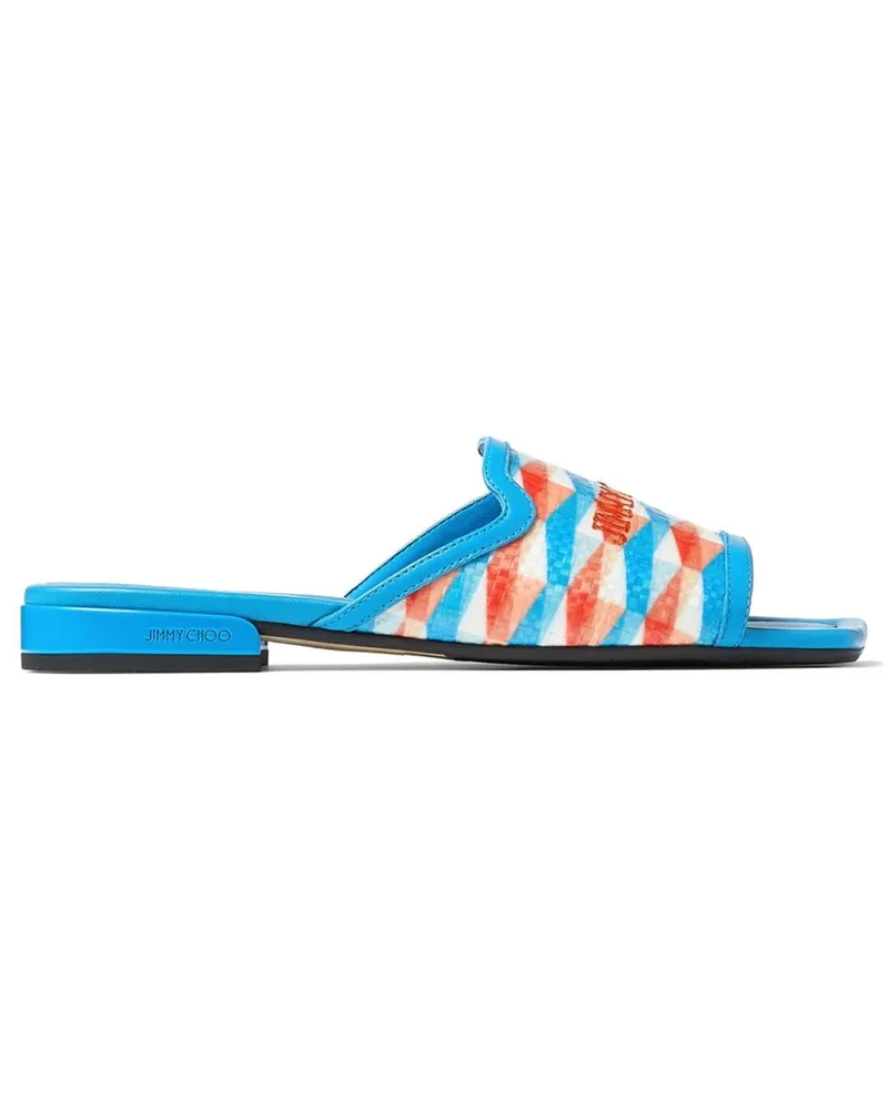 Jimmy Choo Nako Pantoletten mit Rauten-Print - Blau Blau