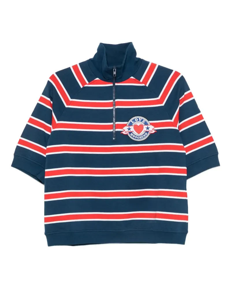 Moschino striped-pattern polo top - Blau Blau