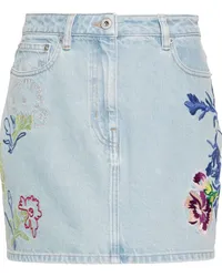 Kenzo Jeans-Minirock mit Blumenstickerei Blau