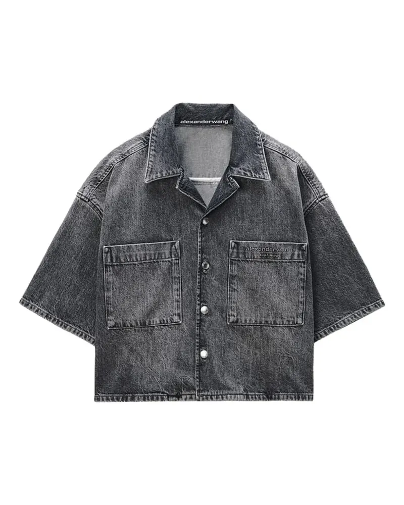 Alexander Wang Cropped-Hemd mit Tasche - Grau Grau