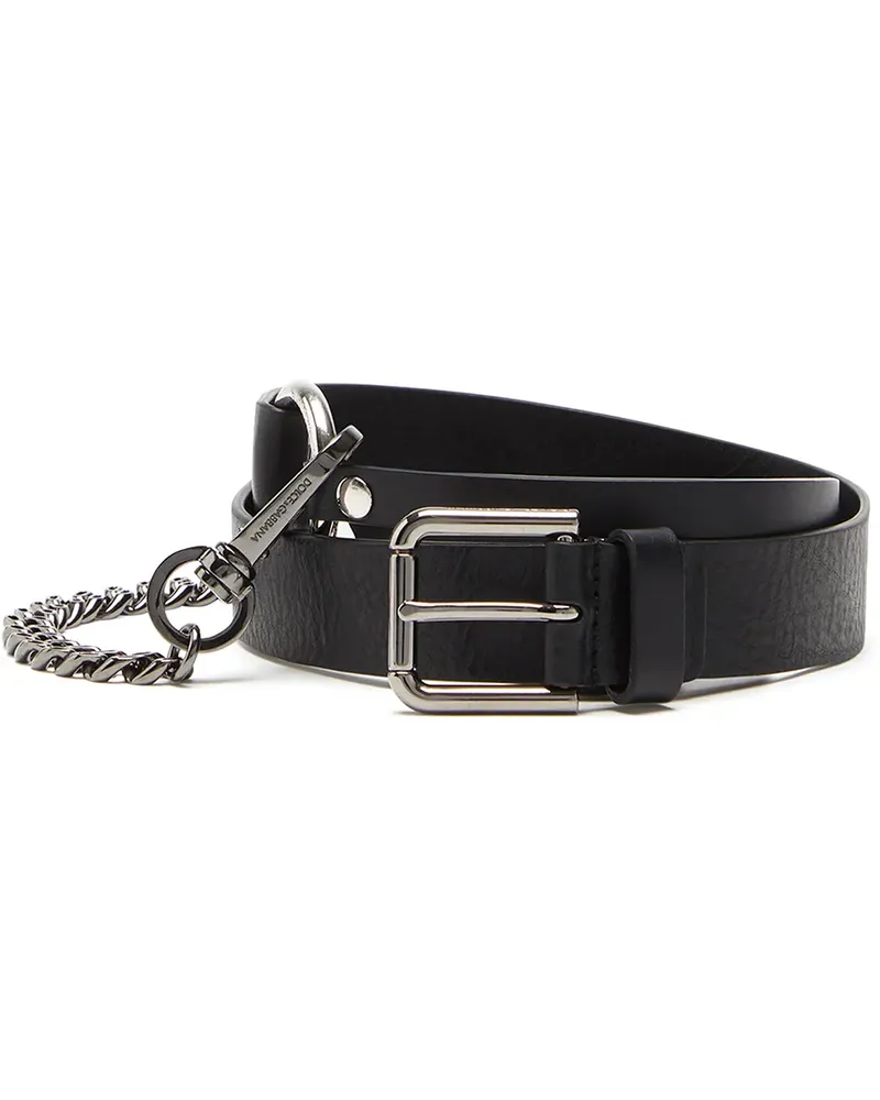 Dolce & Gabbana Gürtel mit Kette - Schwarz Schwarz