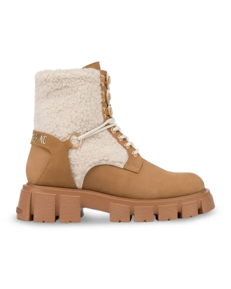 Moschino Stiefel mit Shearling - Nude Nude