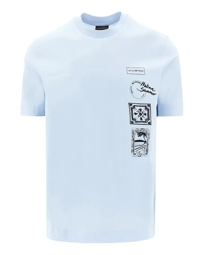 Emporio Armani T-Shirt mit Print - Blau Blau